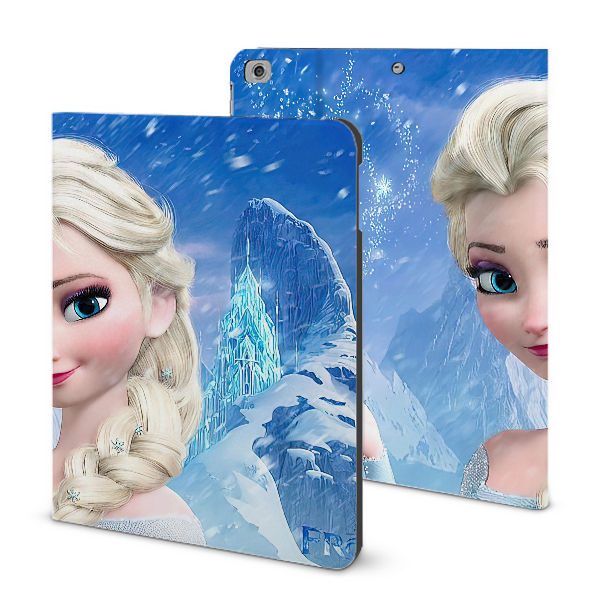 （画像用） アナと雪の女王 アンナ エルサ Frozen Anna Elsa IPad ケース ブック型 PUレザー TPU 耐衝撃 軽量 薄型 ペン収納なし 全面保護 IPad 各モデル対応